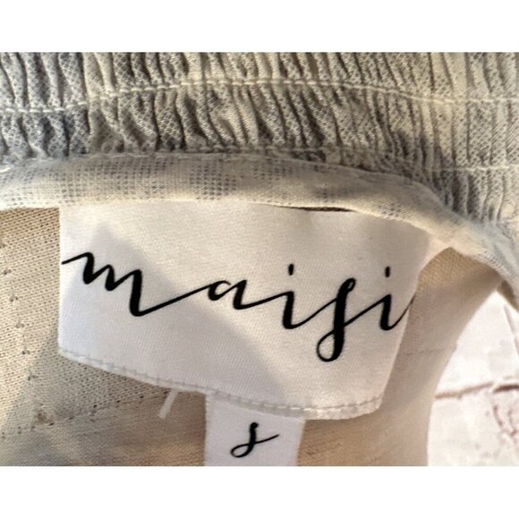 Maisie Womens S Sleeveless Dress Smocked Summer Midi Pockets White Gray Tie Dye - Picture 12 of 13